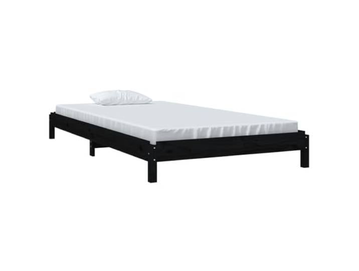 vidaXL Stapelbett Holzbett Massivholzbett Einzelbett Bett Bettgestell Bettrahmen Schlafzimmerbett Schlafzimmermöbel Schwarz 80x200cm Massivholz Kiefer