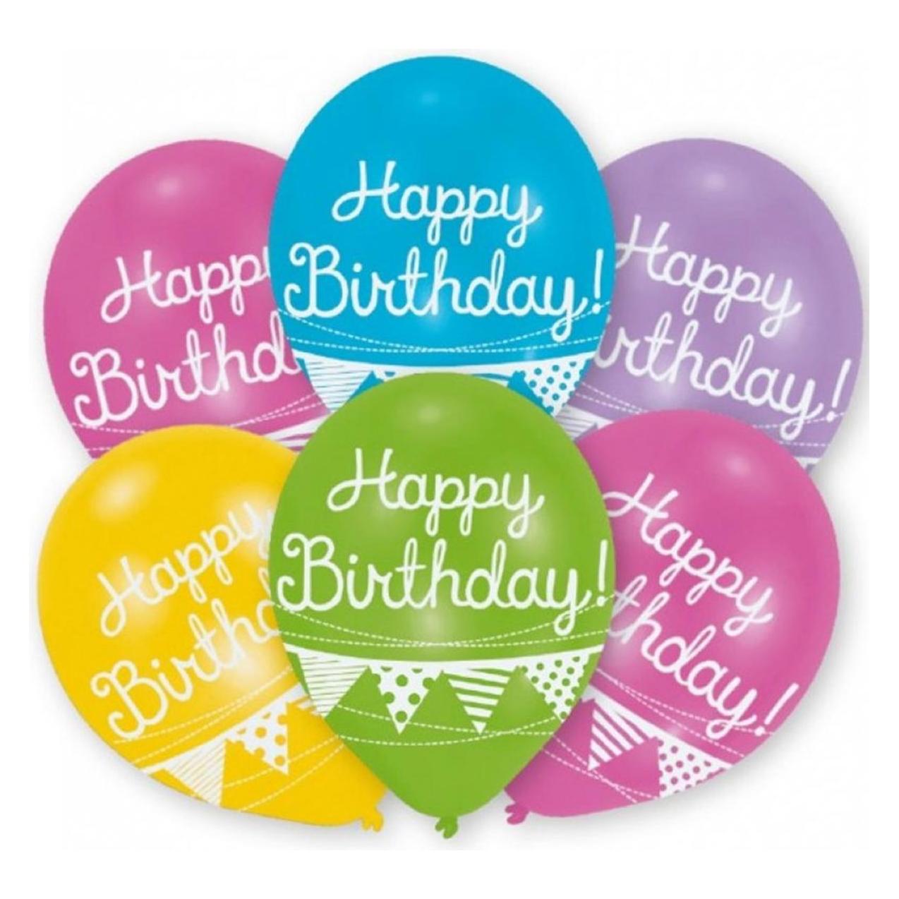 Amscan Ballone Happy Bday Girlande (6x) (9901853)