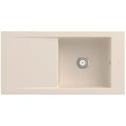 Villeroy & Boch Timeline Einbauspüle 679001FU mit Ablaufgarnitur und Handbetätigung, Ivory