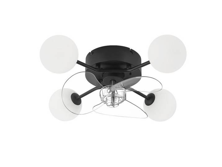Nettlife Deckenventilator 50/50/15cm, Schwarz, Metall, G9, 50x15x50 cm, Lampen & Leuchten, Innenbeleuchtung, Deckenleuchten, Deckenleuchten