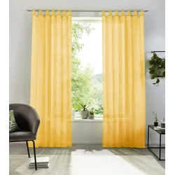 Gardine OTTO HOME "XANA" Gr. 1, gelb, B:145cm H:145cm, Voile, Polyester, Gardinen, Gardine, Bestseller, einfarbig, 1 Schal, pflegeleicht, preiswert