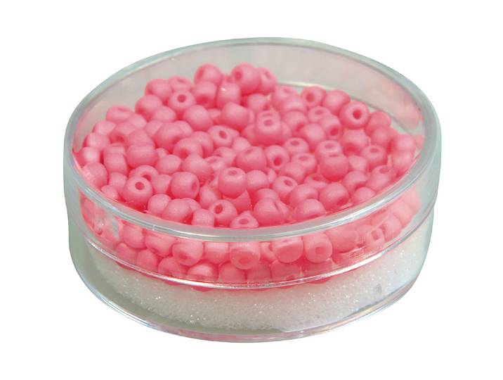 Rayher Silk-Bead Glas Rocailles Fuchsia 4 mm 120 Stück