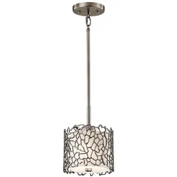 Hängeleuchte Deckenlampe Pendelleuchte Metall Leinen Glas D 18,4 cm Küchenlampe