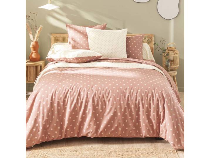 Parure de lit imprimée en bambou rose 240x220