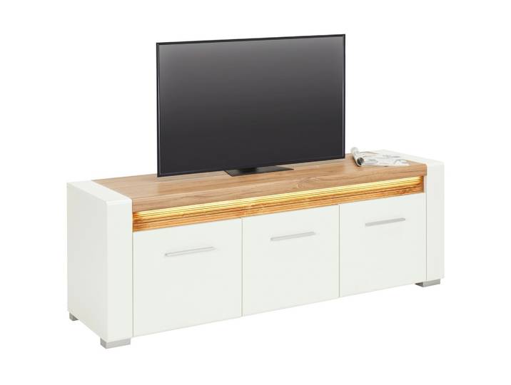 TV-Element Weiss, Eichefarben 160/56/45 cm