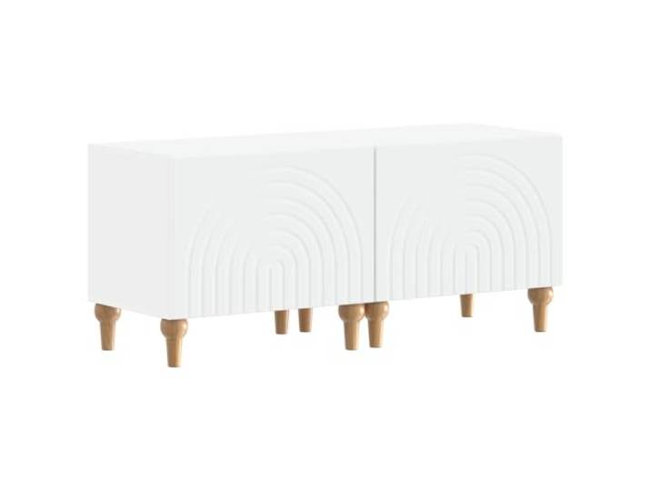 PUGYNBK TV-Schrank, Weiß, Holztechnik, 98 cm Geräumige Aufbewahrung, umkehrbare Türen, schlankes Design, einfache Reinigung