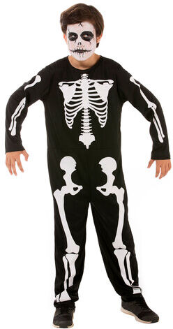 Skelett-Overall für Kinder, schwarz/weiß