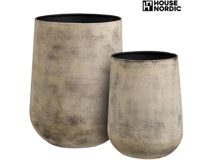 Set mit 2 Vasen HOU 35x48x35cm beige
