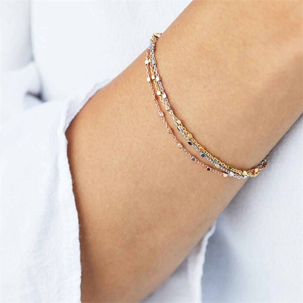 Unique Armband 925er Silber vergoldet Tricolor tricolor
