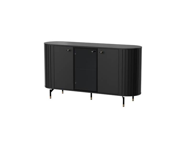 KOMMODE THIRA 150,1/81/40cm mit 3 Türen Schwarz