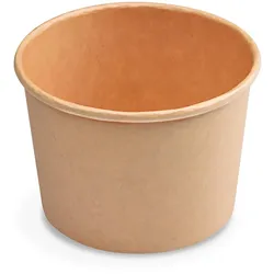 VEPATIM 50 Eisbecher aus Pappe Kraftpapier braun Ø90mm 250 ml