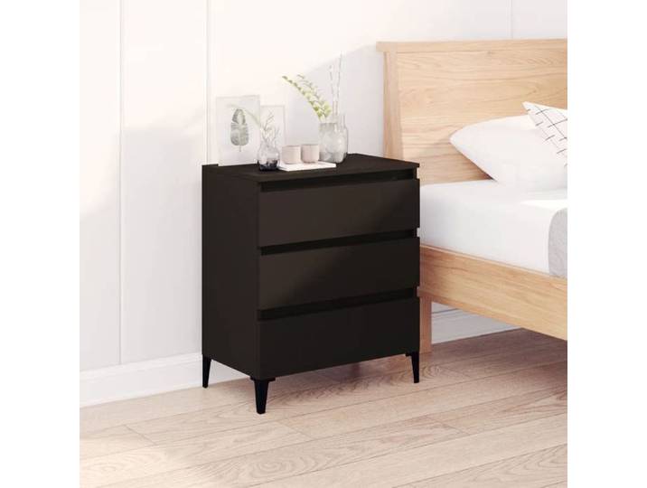 SALE 2025 Meuble bas bahut vaisselier - Buffet Noir 60x35x70 cm - bois d'ingénierie 20 Kg 6971