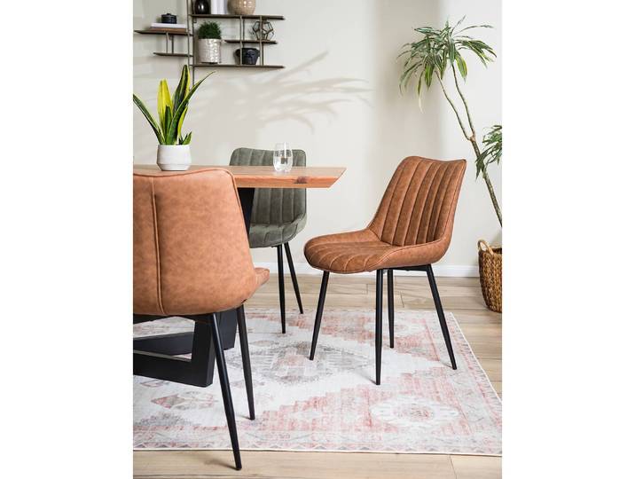 Chaises capitonnées Vinni lot de 2 53 x 81 x 60cm Lot de 2 Marron/Marron