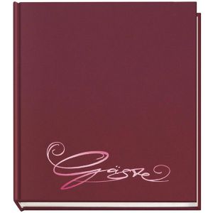 Veloflex Gästebuch 5420020 Classic, aubergine, 20,5 x 24 cm, blanko weiß, Hardcover mit Prägung, 144 Seiten