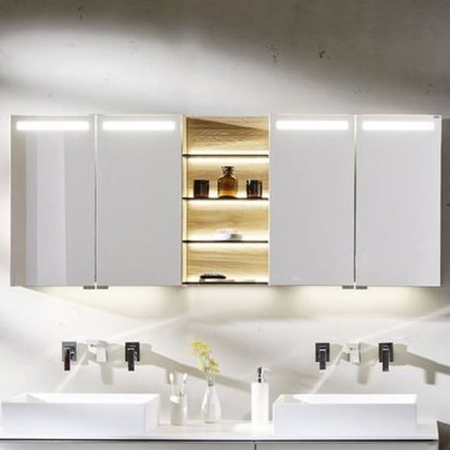 Voglauer Spiegelschrank Valpin mit Regal und Beleuchtung ASM16F, A-W16