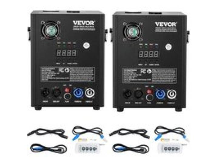 VEVOR Machine à étincelles froide 2PCS 500 W machine à feux d'artifice alliage d'aluminium contrôleur DMX réglable de 2 à 4 m 7 minutes par recharge pour mariages, spectacles de DJ, fêtes, événements