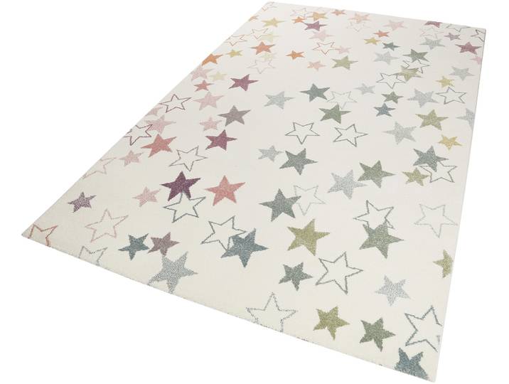Kinderteppich ESPRIT Esterya ESP-4636 Gr. 31, bunt (naturfarben, bunt), B:133cm H:13mm L:200cm, Kunstfaser, Teppiche, Kinderteppich, Sterne Design, Kurzflor
