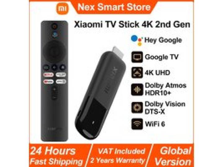 2025 Xiaomi TV Stick 4K 2nd Gen, Google TV, WiFi 6 draagbare streaming media, Netflix Google Assistant, Smart TV Dongle BT5.2