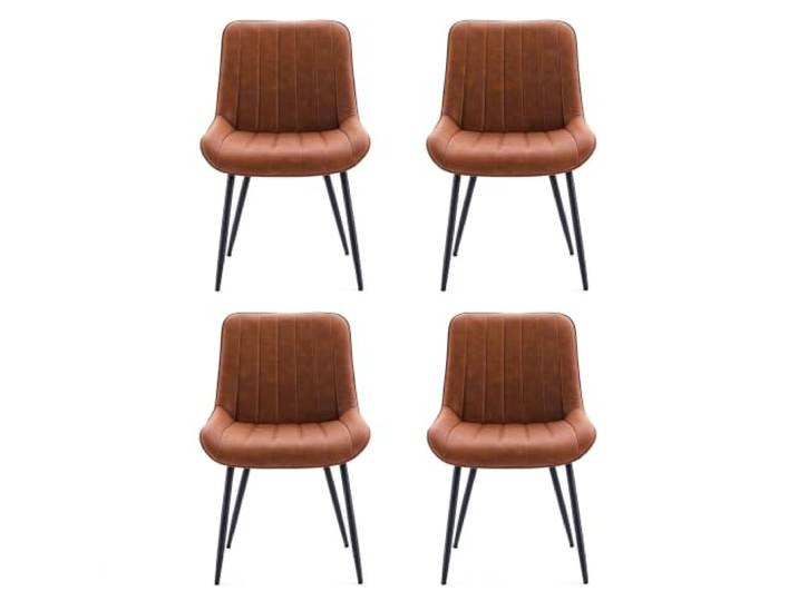 GarveeHome 4er Set Polster-Esszimmerstühle Gepolsterte Küchen Trägt Bis Zu 136 kg Braun