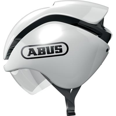 Rennradhelm ABUS "GAMECHANGER Tri shiny black" Gr. S, weiß (shiny weiß), Helme, S Kopfumfang: 51cm - 55cm