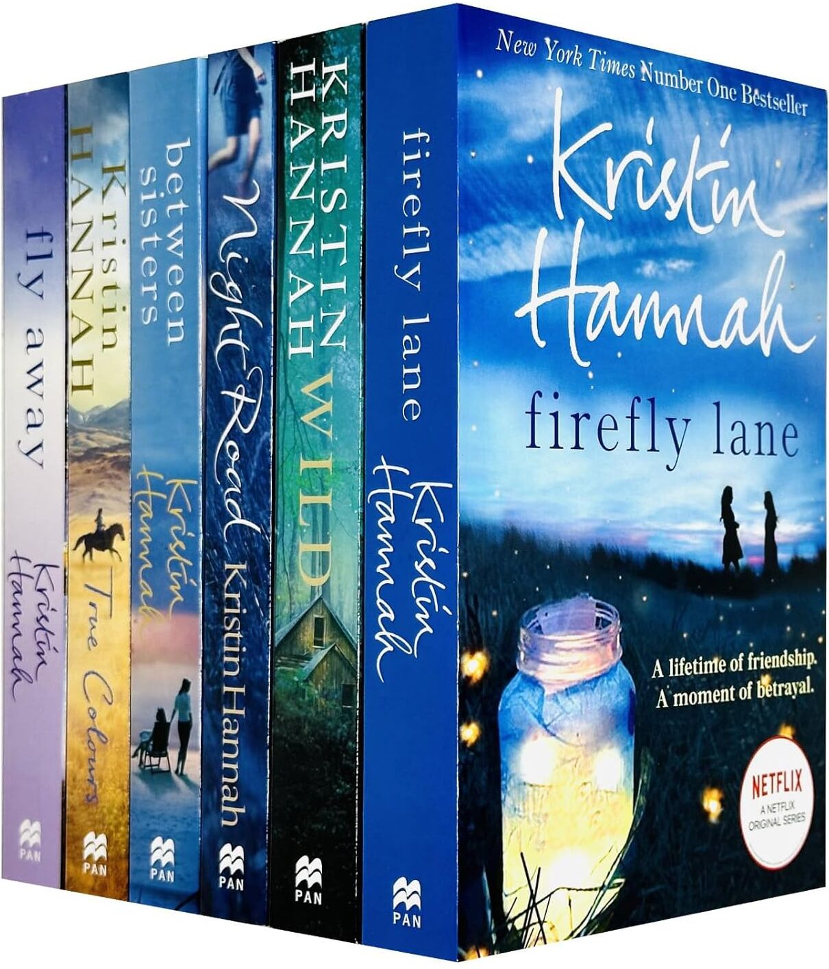 Pan Macmillan Kristin Hannah 6 Books Collection Set - Firefly Lane, Wild, Night Road, Between Sisters, True Colours & Fly Away - Fiction Paperback Family Saga Gift