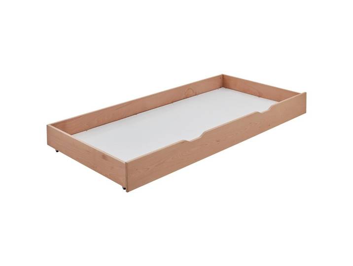 Bettkasten Lupo 2 B: 195 cm Buche Natur mit Rollen