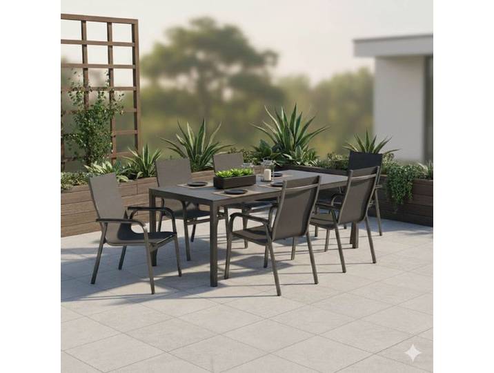 Kettler Basic+ Premium Gartenmöbel-Set L (6 Plätze) mit OUTLIV. Tisch 220x100cm