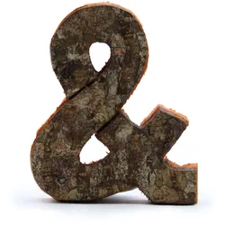 Rustic Bark Letter   - "&"  - 7cm