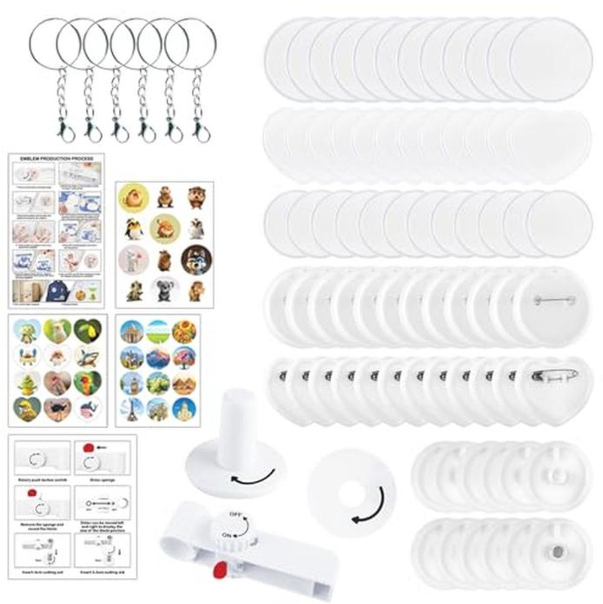 Button Maker voor DIY Creaties - Knop Machine met Cirkel Snijders en 36 Button Onderdelen