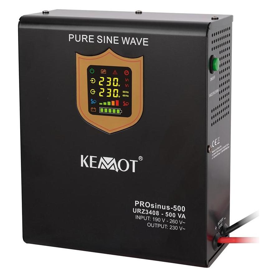 Kemo Wand-Notstromversorgung KEMOT PROsinus-500 Konverter mit reiner Sinuswelle und Ladefunktion 12V 230V (500 W, Standby USV) (LEC-URZ3408)
