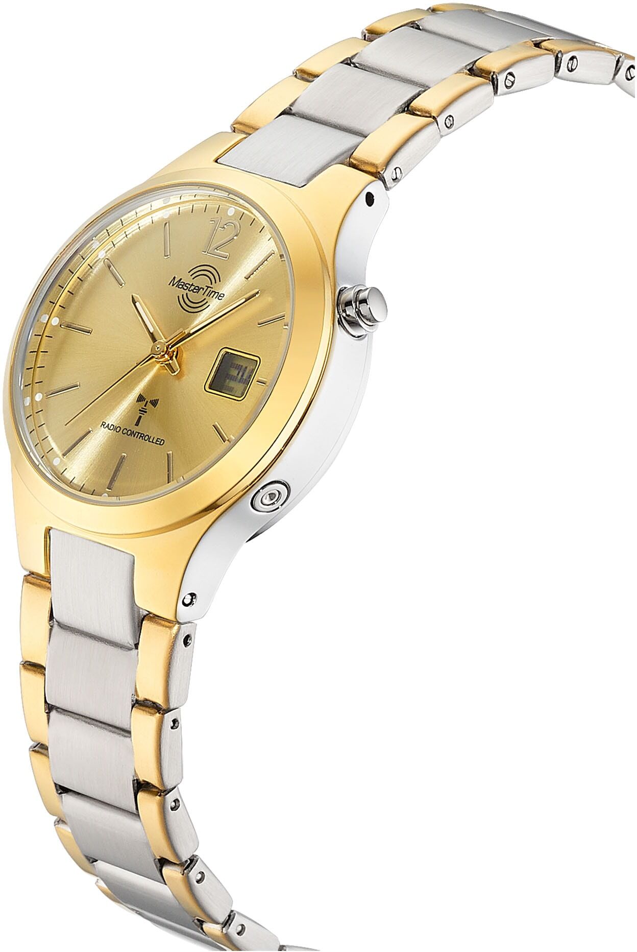 Funkuhr MASTER TIME, silber (silberfarben, goldfarben, champagnerfarben), Armbanduhren, Damen, silberfarben-goldfarben, Funkuhr, Quarzuhr, Armbanduhr, Damenuhr, Edelstahlarmband, analog, digital