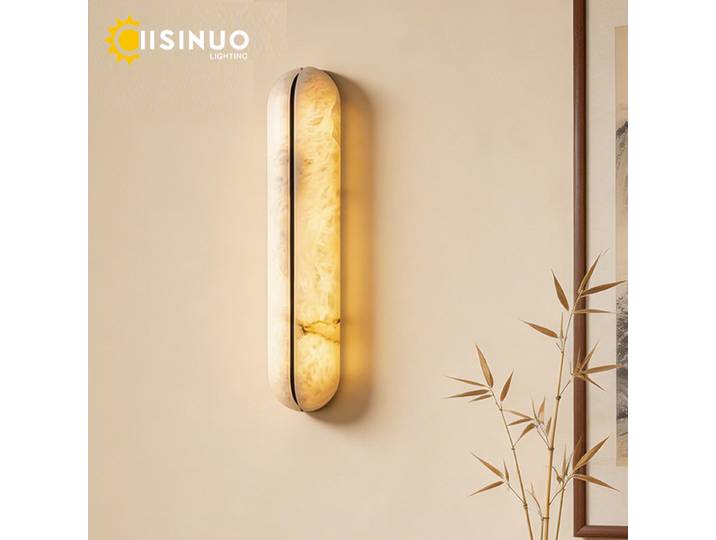 Applique murale en marbre espagnol, pierre naturelle, LED, cuivre noir, lampe de chevet, luminaire mural pour salon, hôtel, décoration