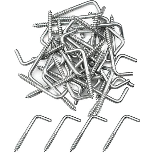 Burkfeeg 40 stuks multifunctionele L-vormige haakschroeven, verzinkt, 10kg draagkracht