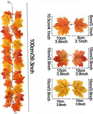 Uplift Picks Artificial Maple Leaf Garland Autumn Fall Decor Hanging Vine For Home And Events c