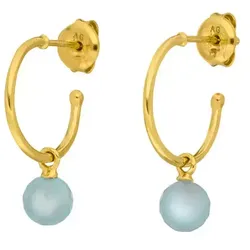 LEAF - OHRRINGE - CREOLEN FLYING GEM - Aqua Chalzedon - gold