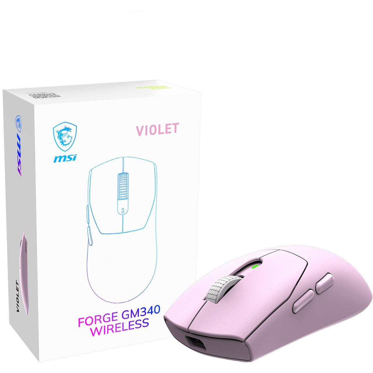 MSI Forge GM340 W Violet WIRELESS Gaming Maus