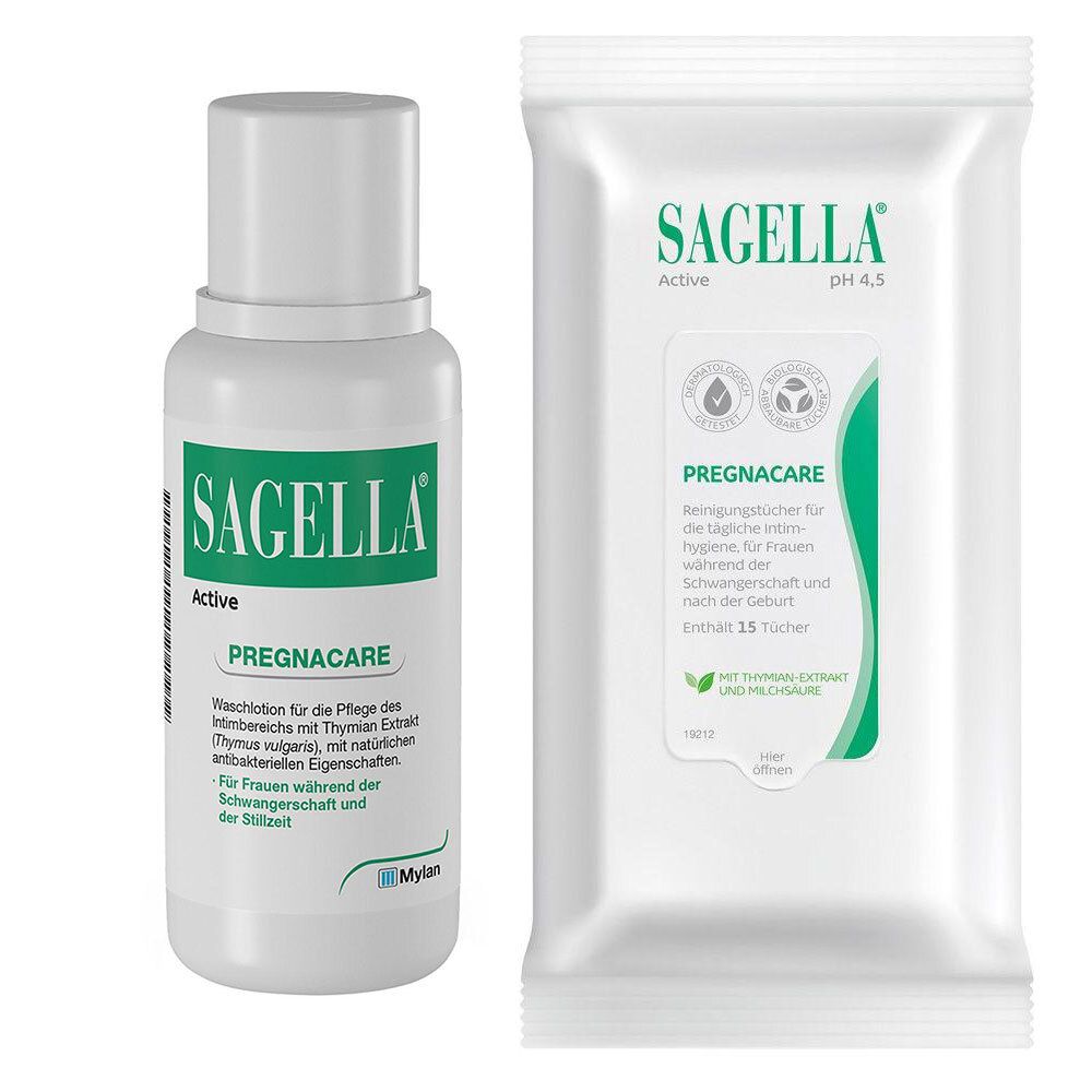 Sagella Active Pregnacare Intim-Waschlotion & Pflegetücher 1 St Set