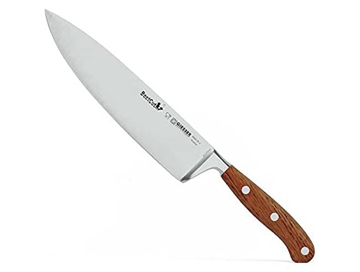 Giesser seit 1776 - Made in Germany - scharfes Kochmesser geschmiedet Olivenholz BestCut Olive, 20 cm, deutsches Küchenmesser rostfrei, Braun