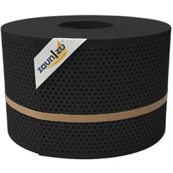 zaun zu® Sichtschutzstreifen PP Premium Gelocht 20 Prozent Streifen Tiefschwarz 50m