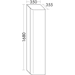 Burgbad Hochschrank b:me Matt 1680x350x355 Trend-/RAL-Farbe Matt, HSQZ035LF5989 HSQZ035LF5989