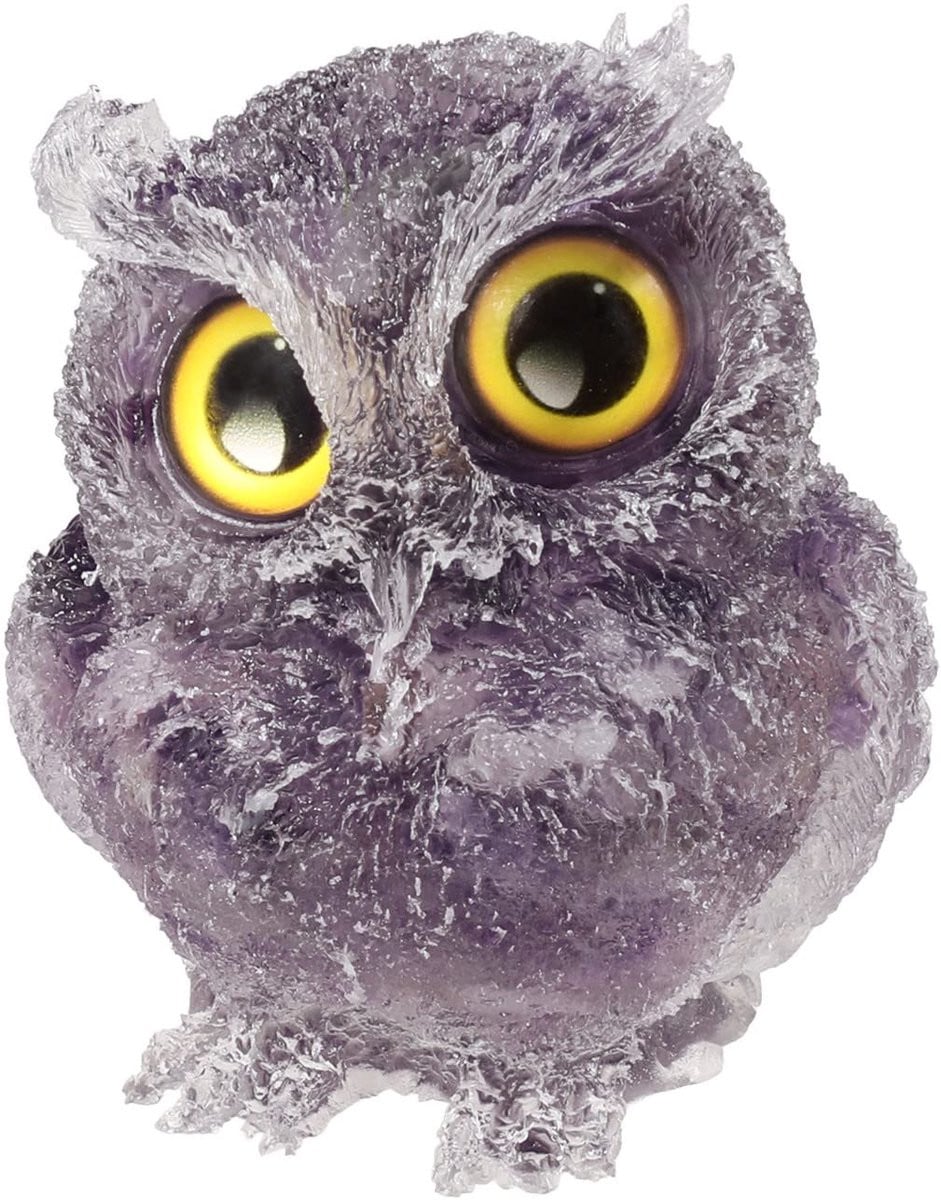 Handgesneden Edelsteen Uil Figuur Decoratie 2,5 inch