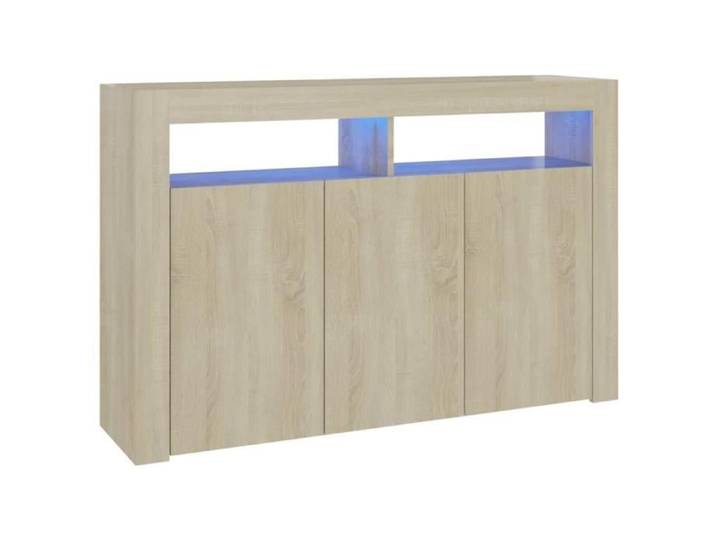 Buffet - SALALIS - SP026801 - Chêne sonoma - 115 5x30x75 cm - Lumières LED RVB
