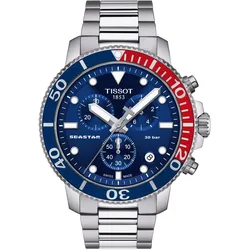 Tissot T1204171104103 Herren-Taucheruhr Chronograph Seastar 1000 Blau/Rot