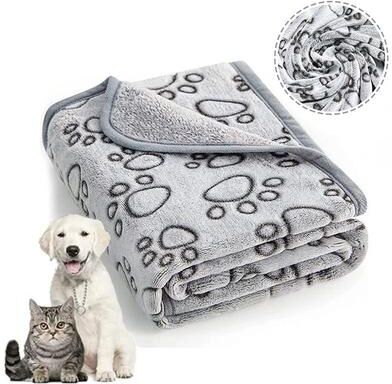 Uplifted Goods Cozy Cartoon Pet Blanket For Cats And Dogs grey 40x60cm