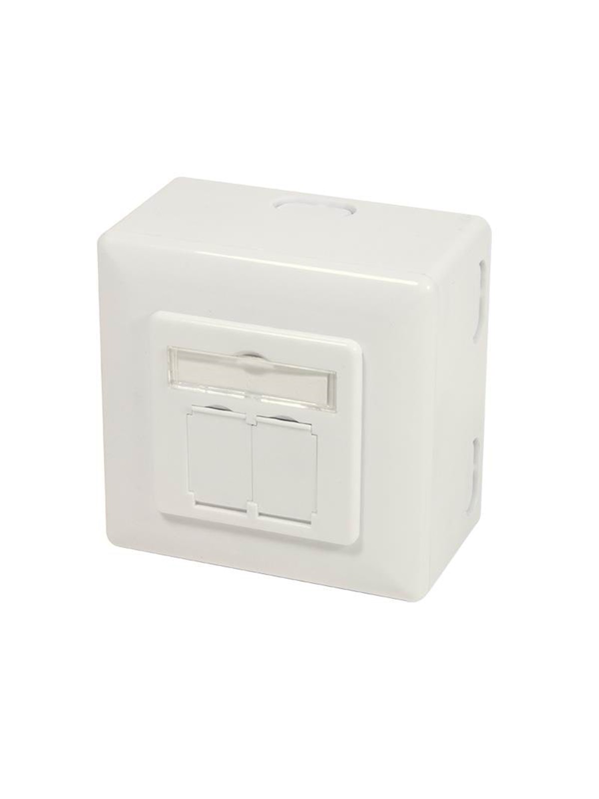 LogiLink NP0124 Cat.6A wall outlet 2 x RJ45 shielded with backbox pure white