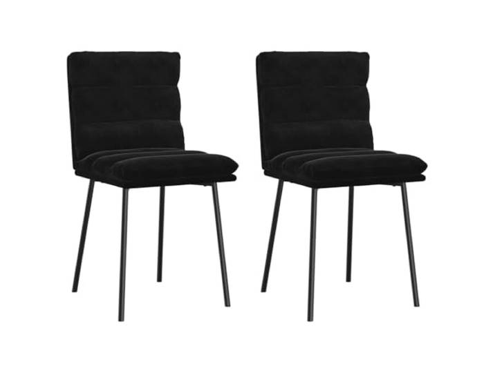 KUTYWEXFM Esszimmerstühle 2er Set Polsterstuhl Samt Schwarz Ergonomischer Küchentisch Stuhl mit weicher Schaumstoff Polsterung und Metallgestell für Wohnzimmer und Küche.
