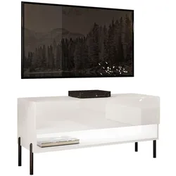 LOWBOARD RTV Schrank CALANTE 90 cm auf geraden schwarzen Beinen