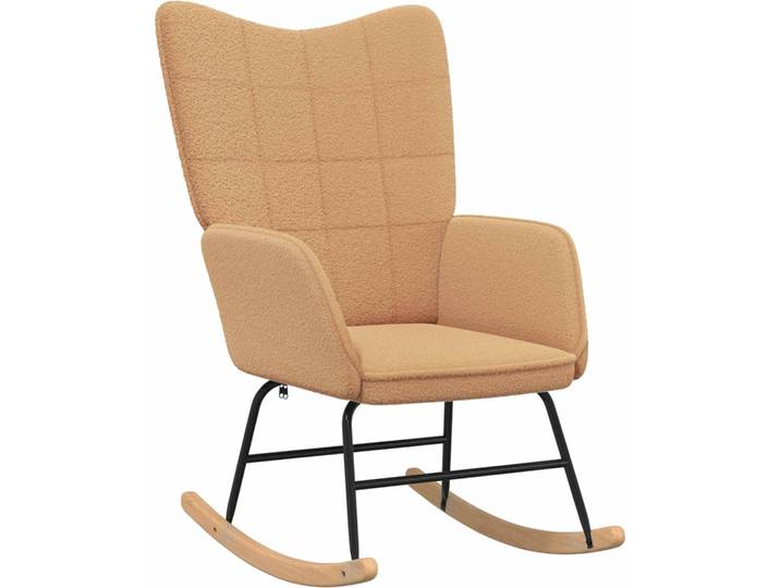 vidaXL Fauteuil à bascule Beige Tissu Sherpa