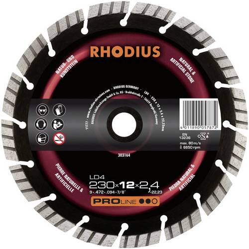 Rhodius 303161 LD4 Diamanttrennscheibe Durchmesser 125mm Bohrungs-Ø 22.23mm Naturstein 1St.