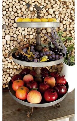 ARCILLA ELEMENTAL Silver Metal Farmhouse Tiered Server 28 x 16 x 16